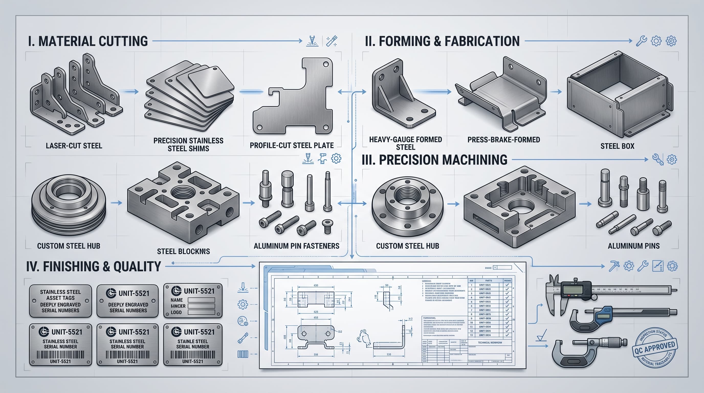 Industrial and technical manufacturing examples